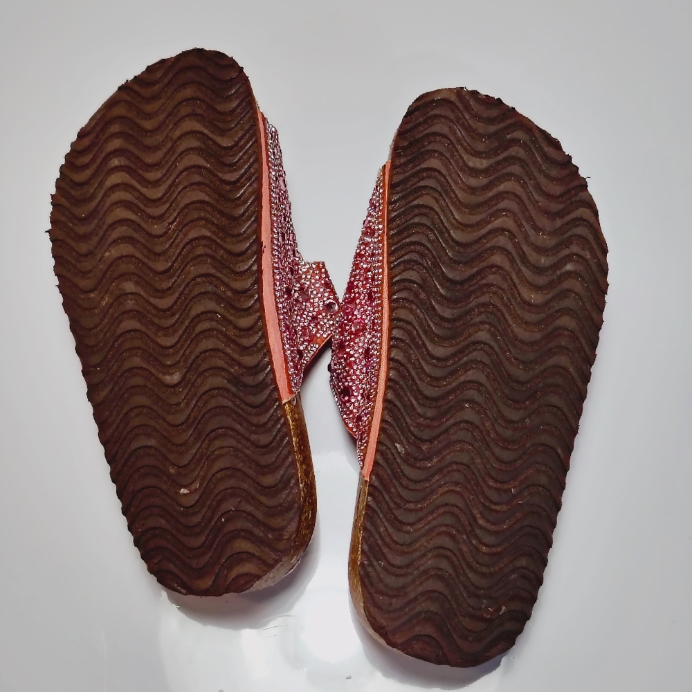 Link Pink Rhinestone Little Girls Sandals Size 13. - Picture 9 of 13